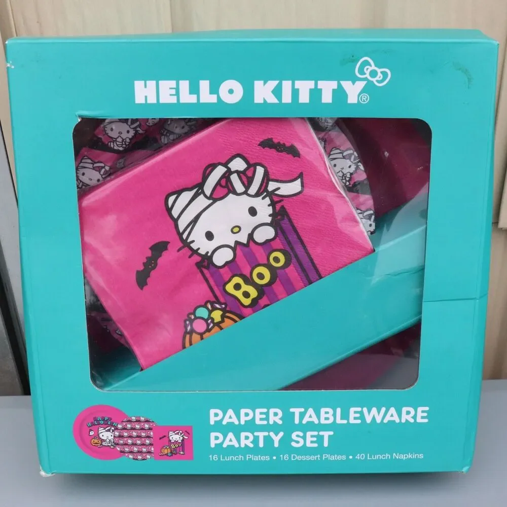 Hello Kitty Halloween Paper Tableware Party Set Mummy